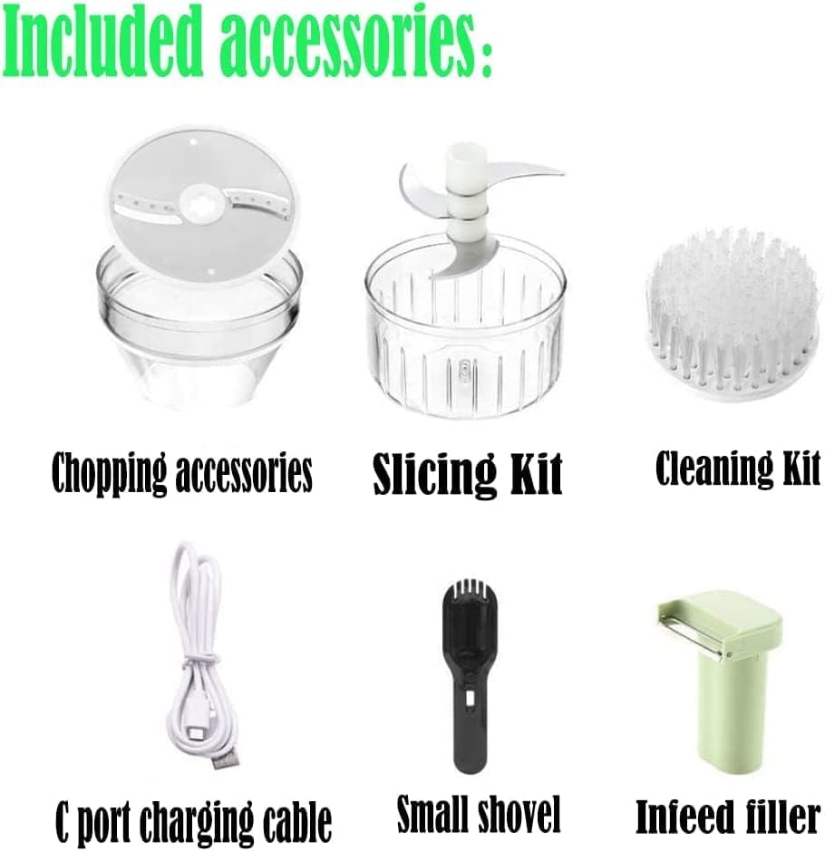 4 in 1 Handheld Electric Vegetable Cutter Set Wireless Hand