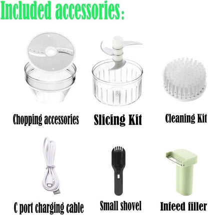 4 in 1 Handheld Electric Vegetable Cutter Set Wireless Hand