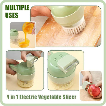 4 in 1 Handheld Electric Vegetable Cutter Set Wireless Hand