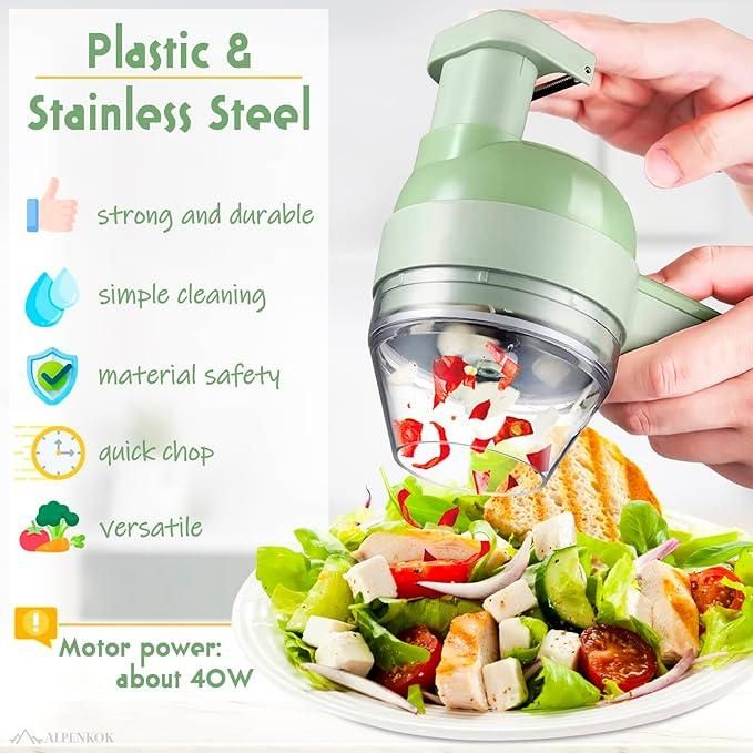 4 in 1 Handheld Electric Vegetable Cutter Set Wireless Hand